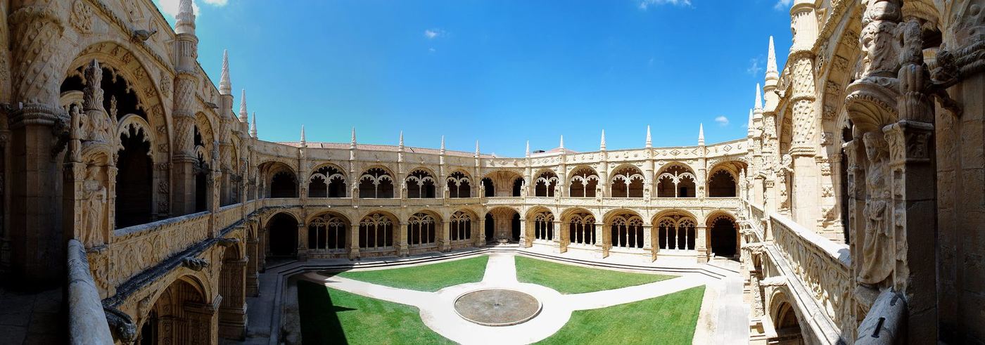 The cloister of Jerónimos, the part the ticket opens